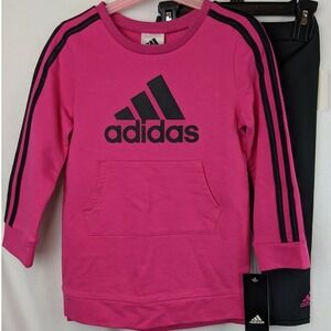 New adidas Little Girls Athletics‎ Dress & Tights 2-Piece Set Magenta Size 4